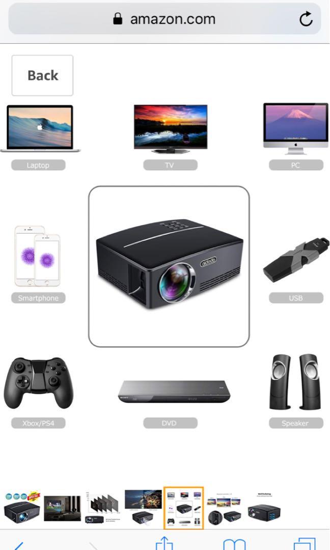 Aidodo Projector Mini Video Projectors LED 1800 Lumens Multimedia Home  Theater Projector Portable Support 1080p HDMI USB SD Card VGA AV for Home  Cinem