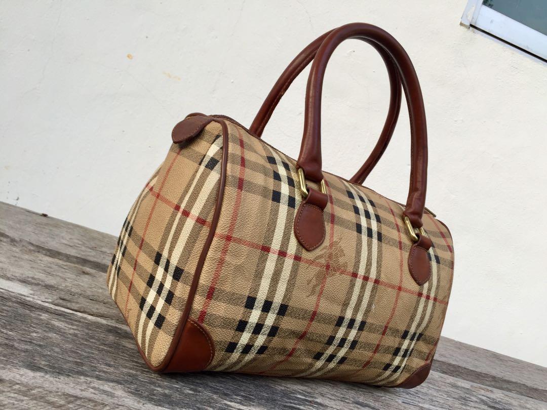 Authentic Vintage Burberry Classic Haymarket Doctors Speedy Bag