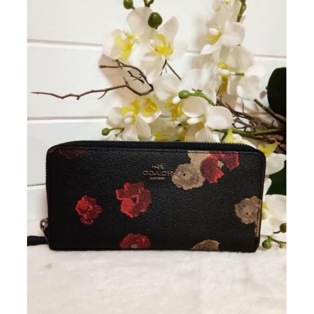 coach wallet floral print