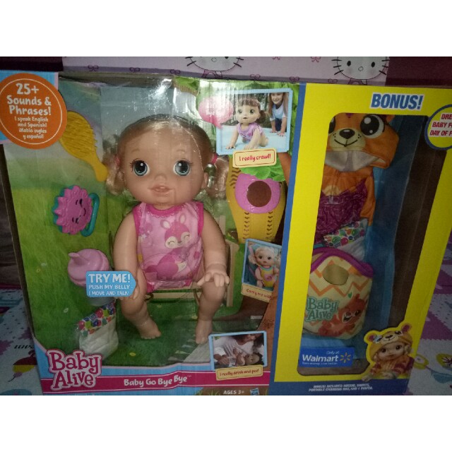 Baby Alive Go Bye Bye with bonus pack blonde