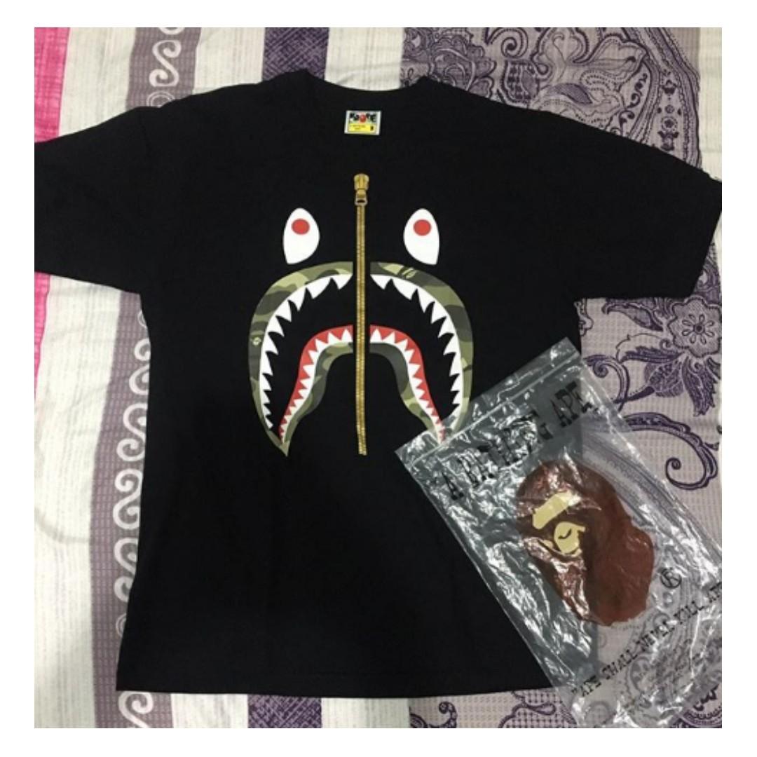 bape shark gold zip