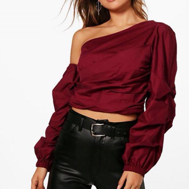 boohoo one shoulder top