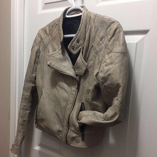 BOD CHRISTENSEN distressed leather jacket size small S unique