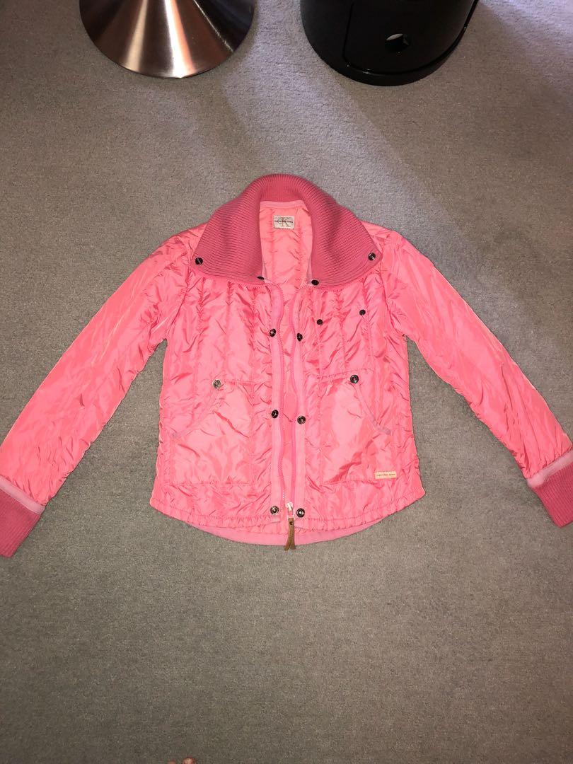 calvin klein pink puffer jacket