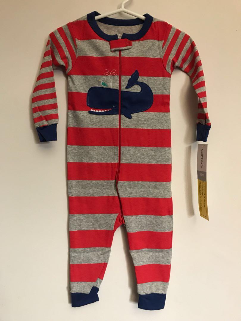 Carter S One Piece Cover All Pyjamas Whale Babies Kids Babies Apparel On Carousell