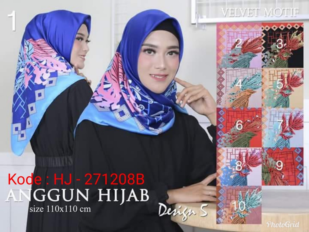 Hijab Velvet Motif Segi Empat Olshop Fashion Olshop Wanita On