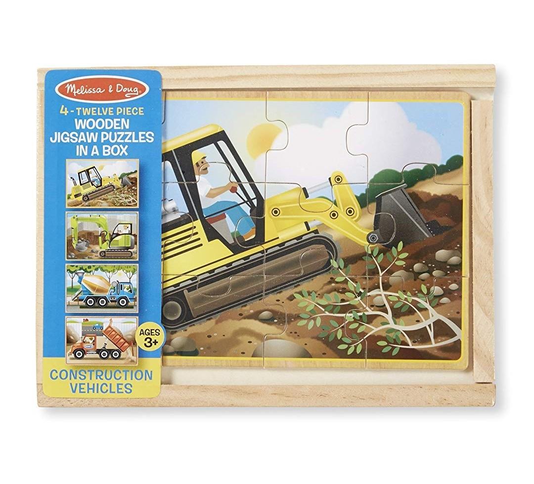 melissa & doug construction vehicle set