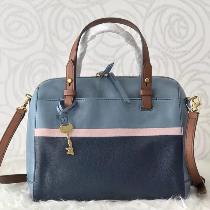 fossil rachel satchel blue multi