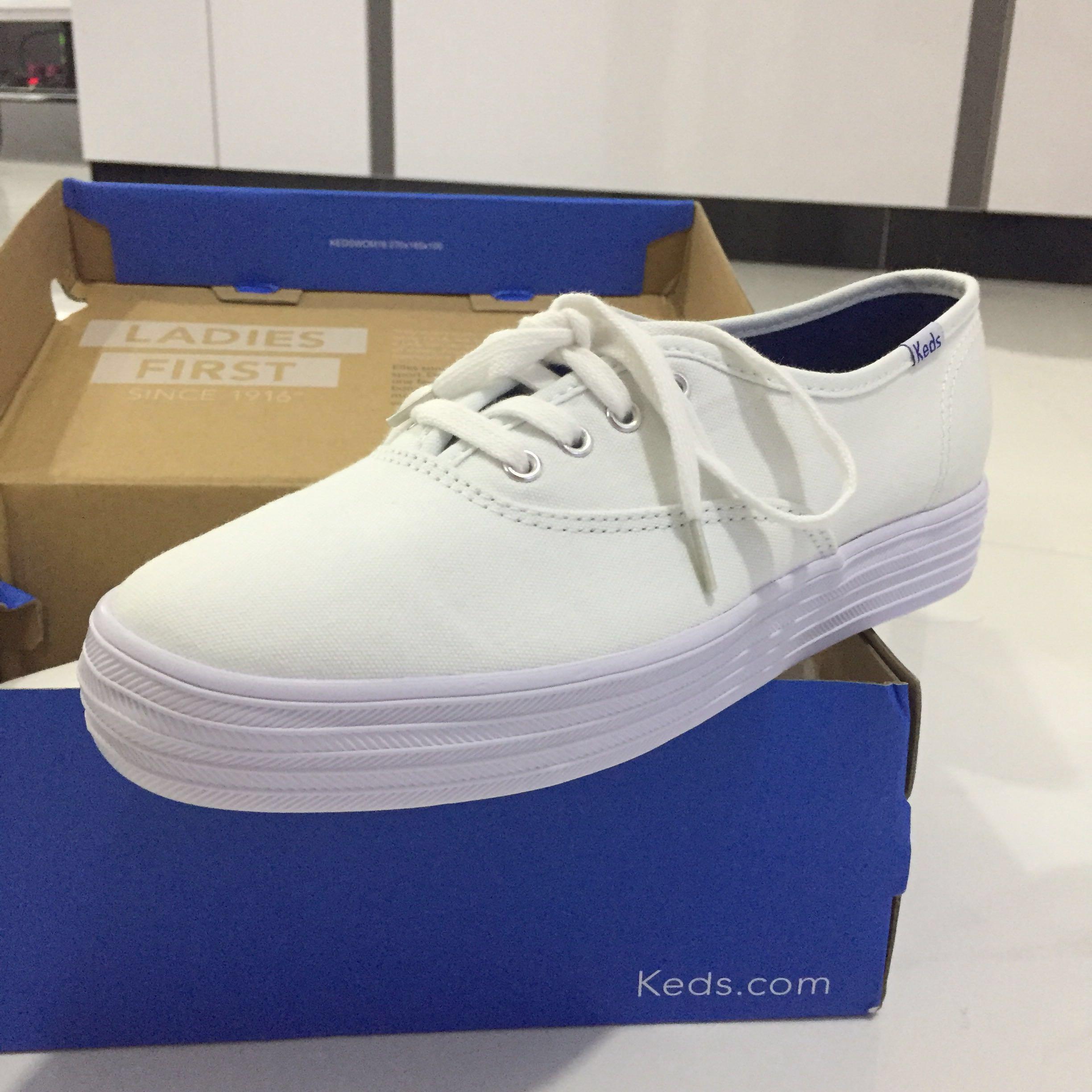 White hot sale platform keds