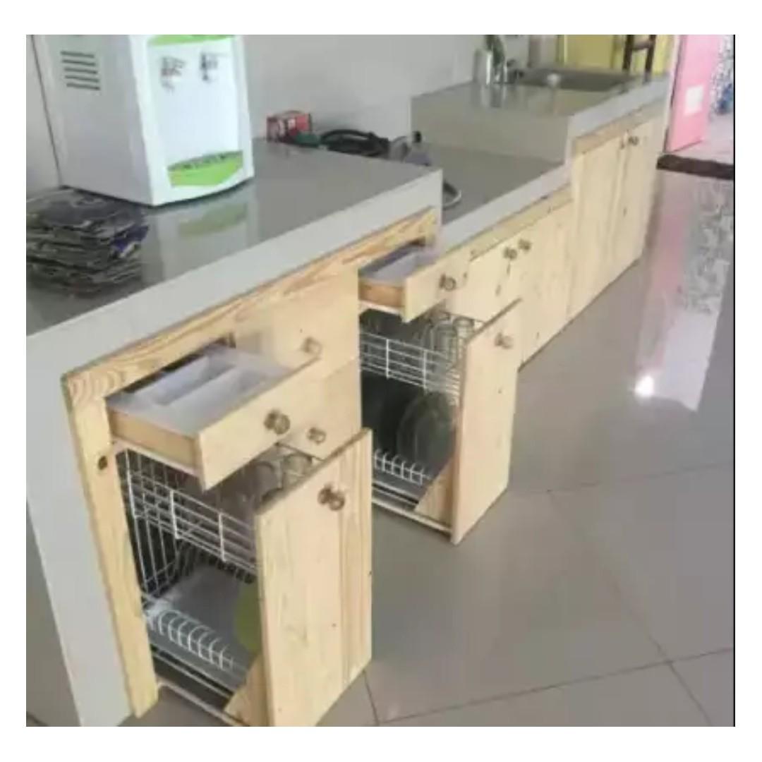 Kitchen Set Lemari Dapur Kayu Jati Belanda Pinus Mewah Dan Murah