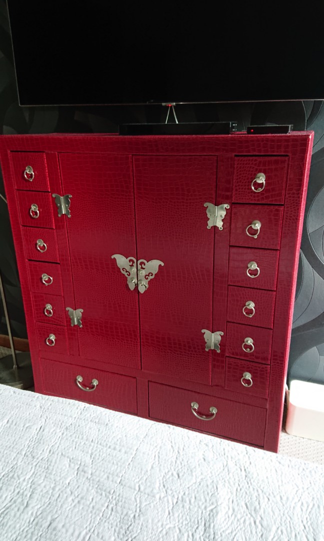 Oriental Accent Cabinet Furniture Shelves Drawers On Carou Oriental Accent Cabinet Furniture, Red Accent Cabinet With Drawers