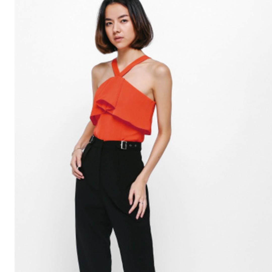 Prachelle Belted Cropped Pants, Women's Fashion, Bottoms, Other Bottoms on  Carousell