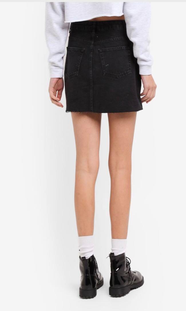 Black denim 2025 skirt topshop