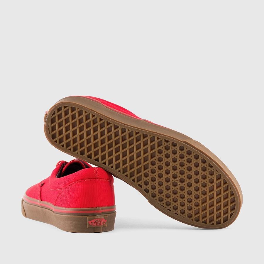 Red vans sales with gum bottom