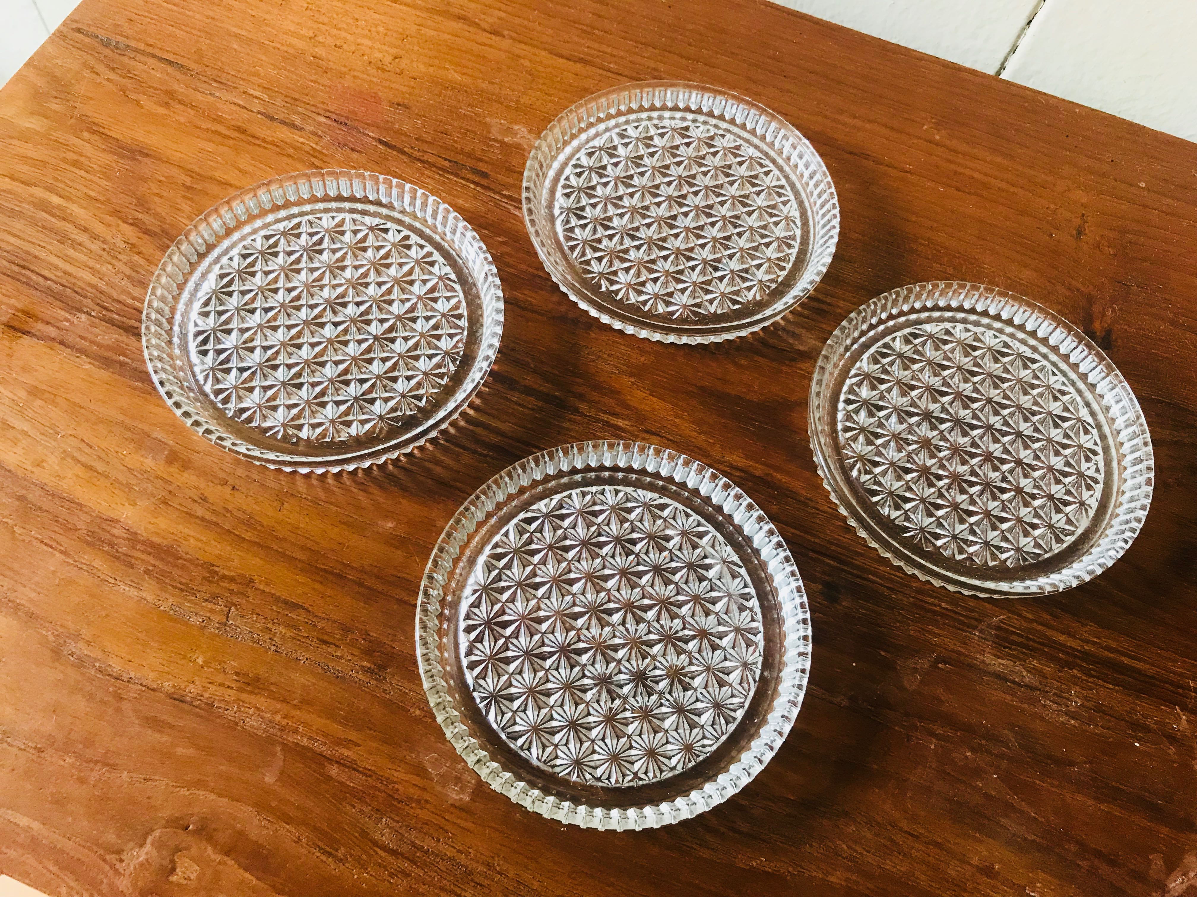 RESERVED—Vintage Glass Coasters, Furniture & Home Living, Kitchenware