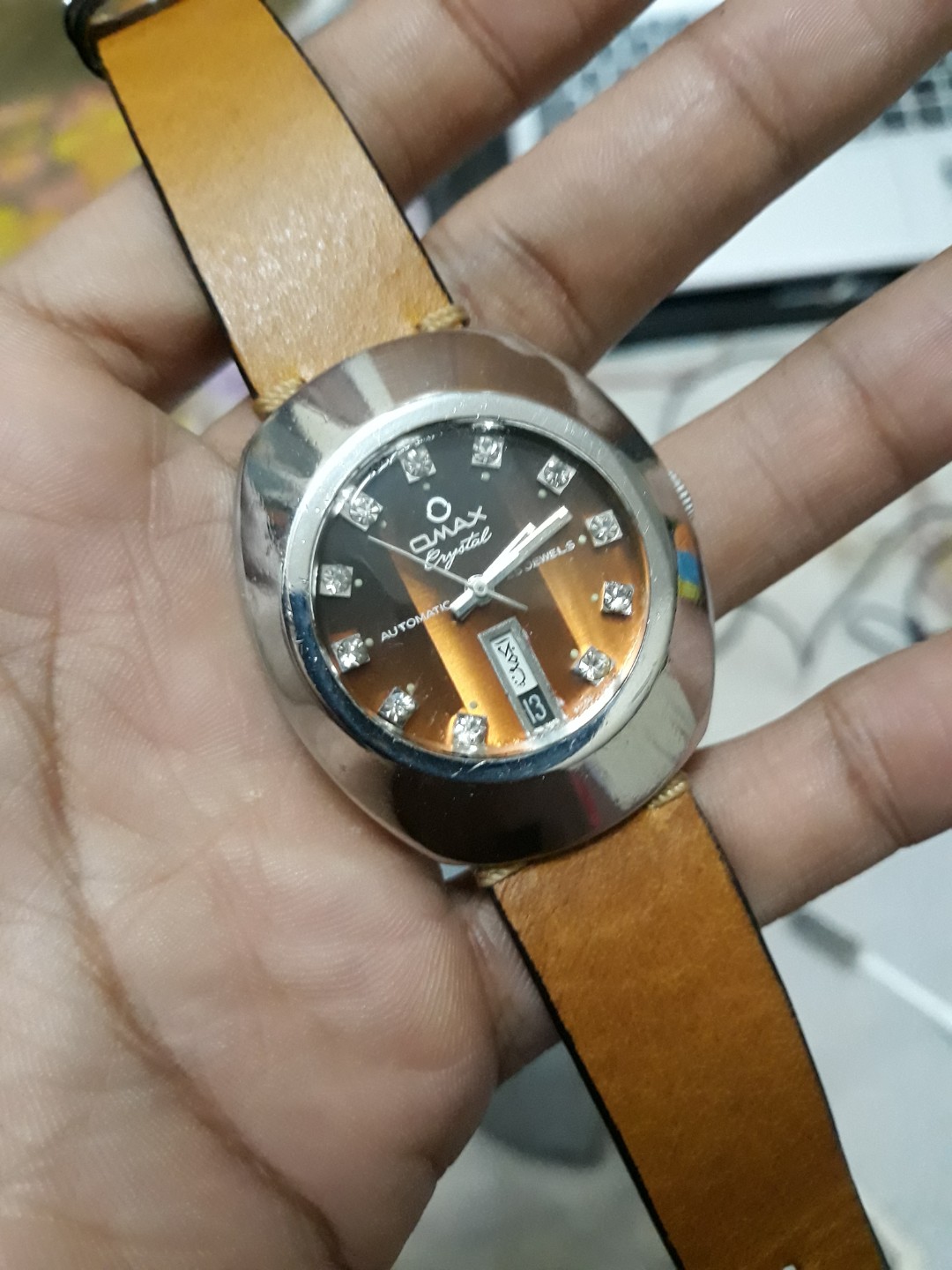 Omax automatic watch crystal 25 jewels deals