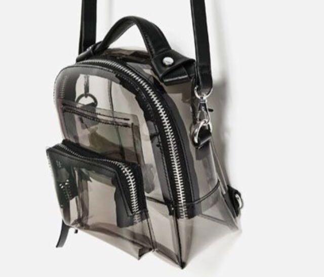Zara clear backpack outlet