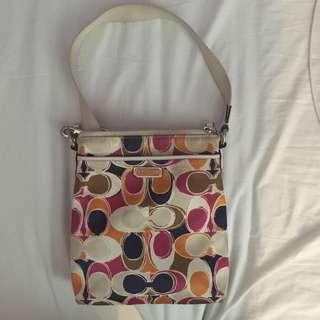👜COACH vibrant multicolour messenger bag