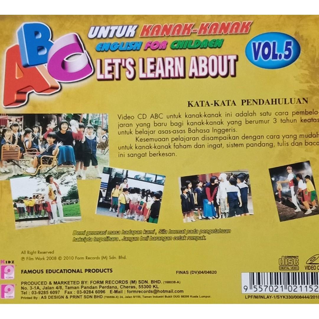 Abc English For Children Untuk Kanak Kanak Vol 5 Vcd Music Media Cd S Dvd S Other Media On Carousell