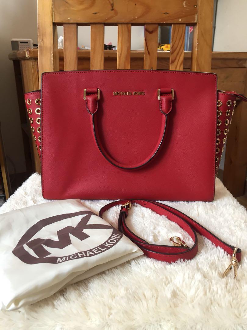 Authentic Michael Kors Selma Grommet Large Fesyen Wanita Tas Dompet di Carousell