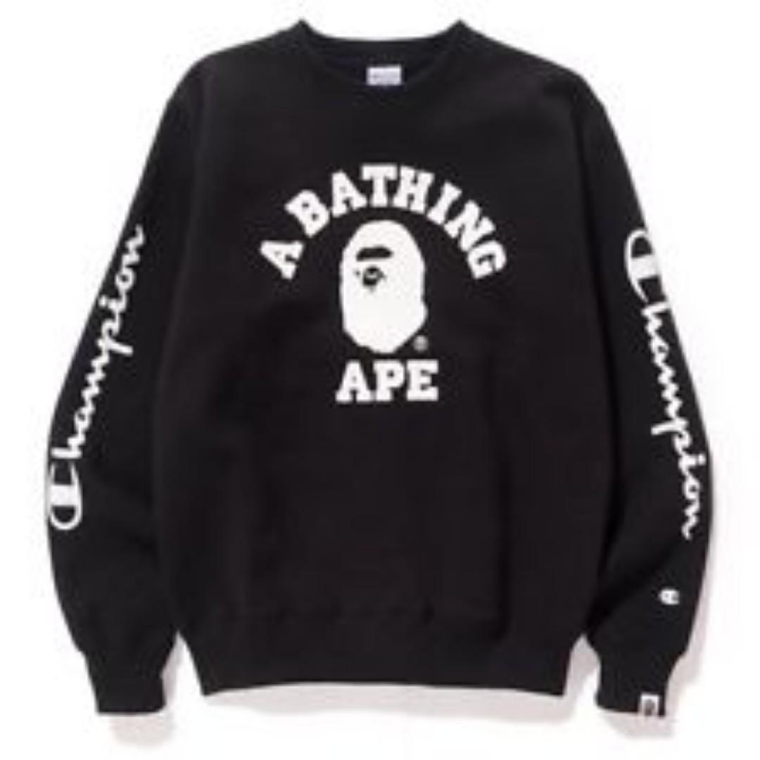 Bape x Champion Crewneck XL Men s Fashion Tops Sets Tshirts Polo Shirts on Carousell