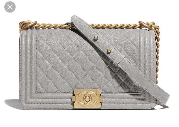 Chanel Boy Grey Caviar Ghw Old Medium Luxury Bags Wallets Handbags On Carousell