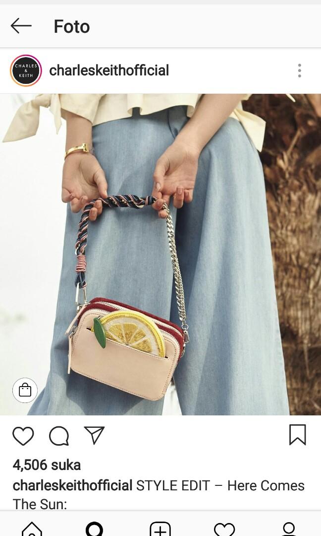 Charles Keith lemon pouch crossbody bag Factory overrun stock bag with long strap Women s Fashion Bags Wallets Purses Pouches on Carousell