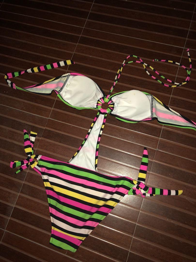 two piece connected swimsuit