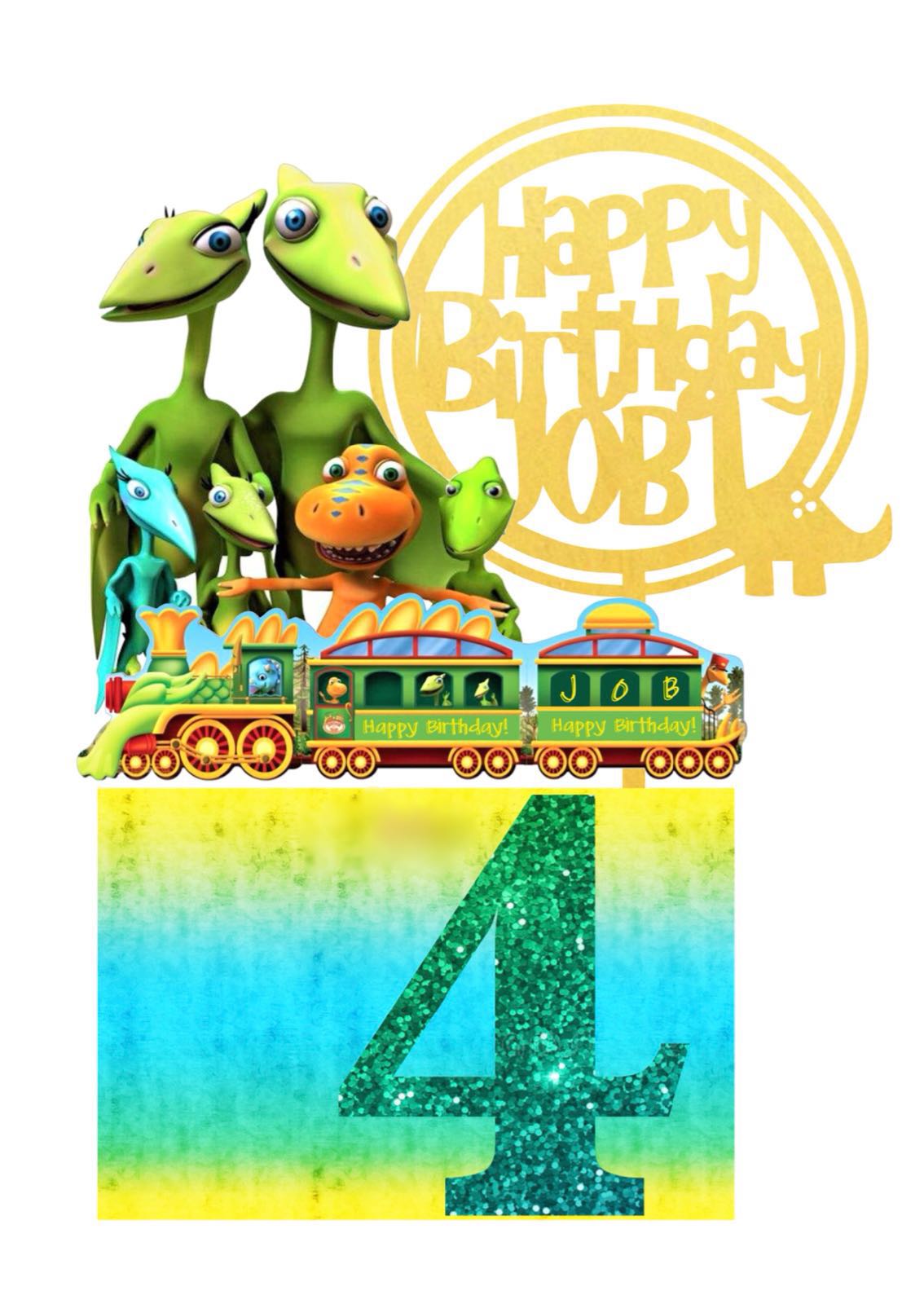 Dinosaur Train Birthday Cake Topper Set Design Craft Handmade