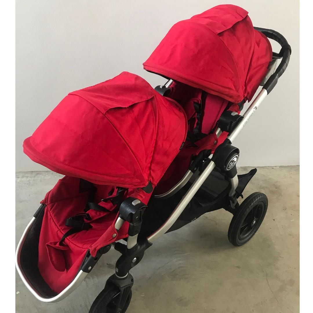 city select double stroller red