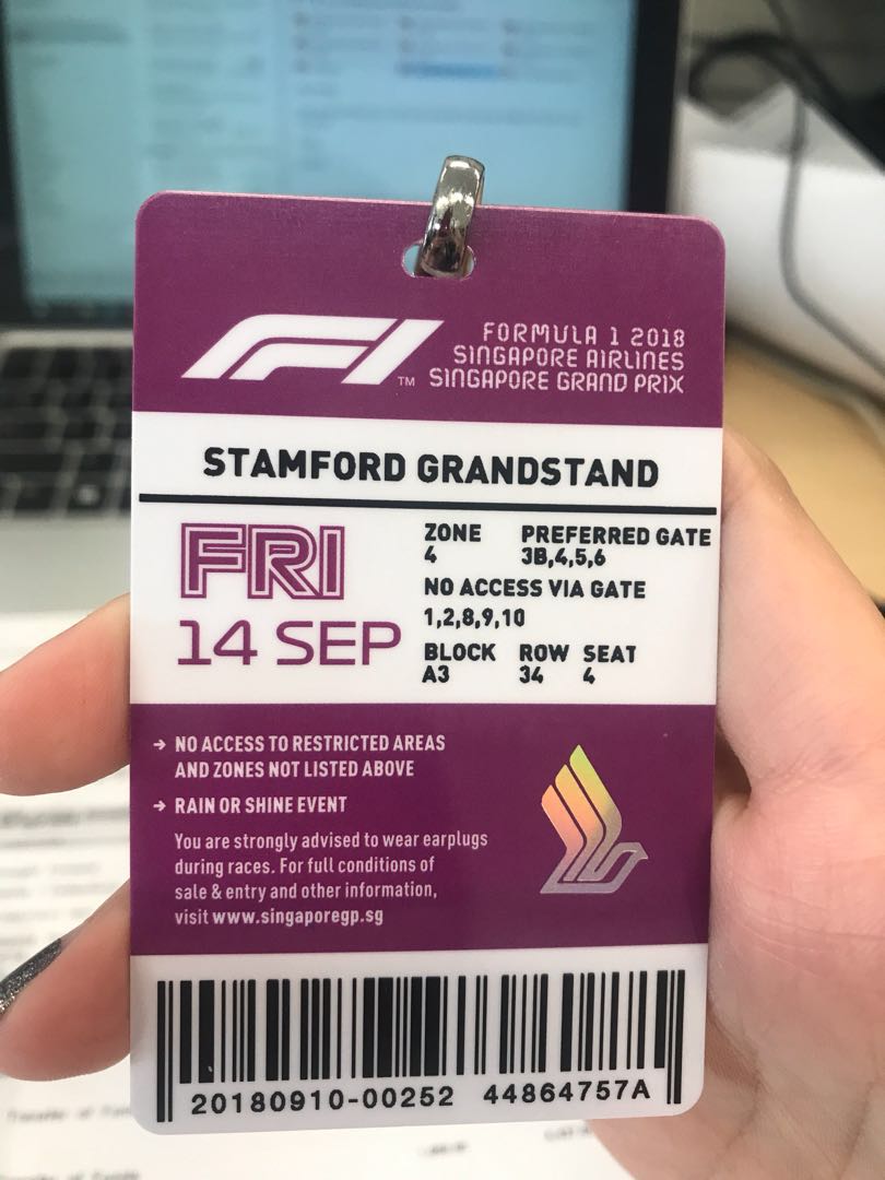 F1 Ticket, Tickets & Vouchers, Event Tickets On Carousell