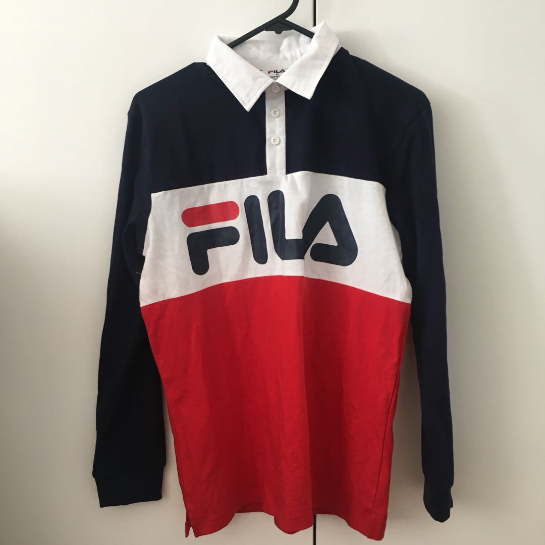 Fila colour block rugby polo shirt Men s Fashion Tops Sets Tshirts Polo Shirts on Carousell