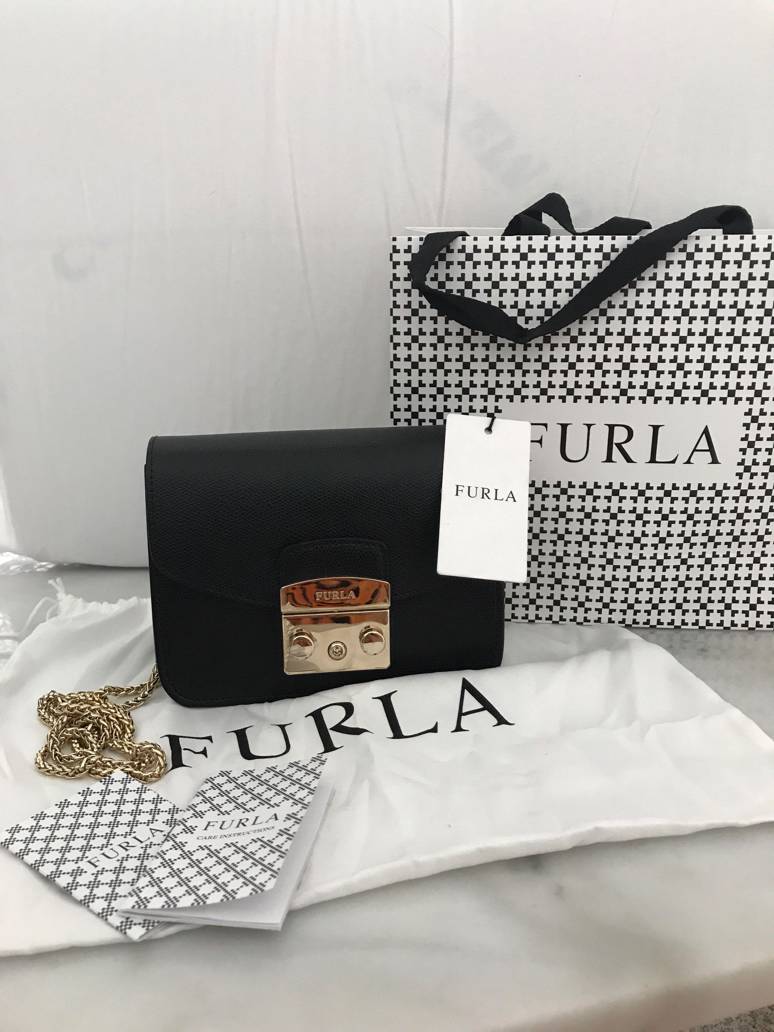 Furla Metropolis Mini Crossbody (Onyx), Luxury, Bags & Wallets on Carousell