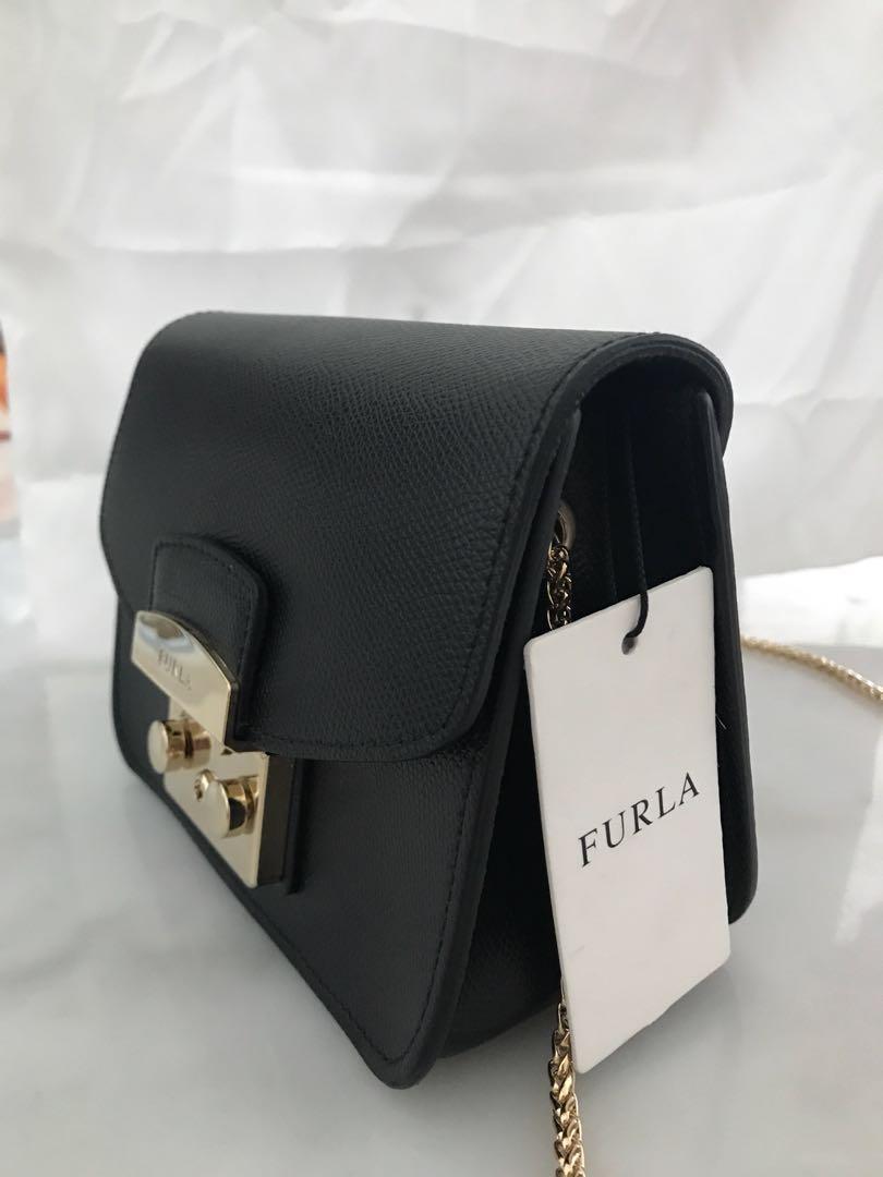 Furla Metropolis Mini Crossbody (Onyx), Luxury, Bags & Wallets on Carousell