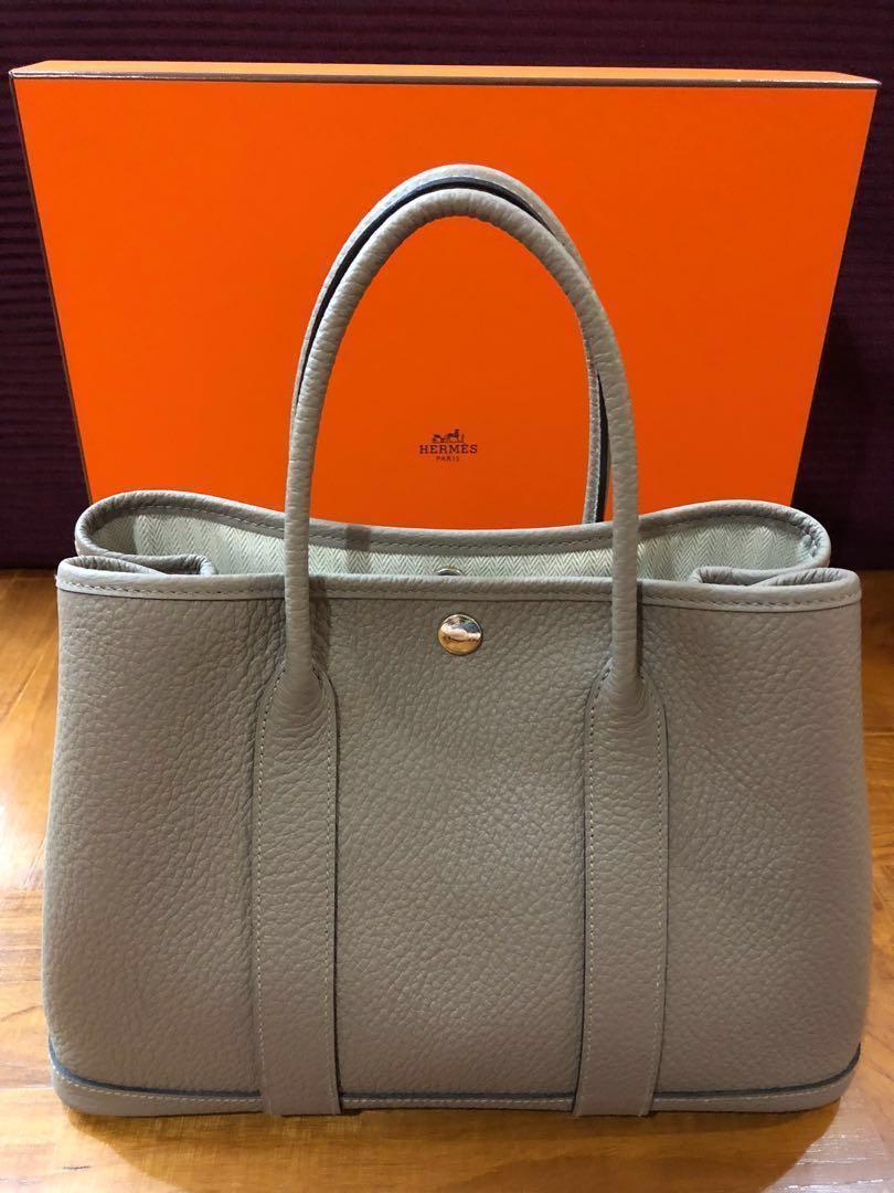 🐴 Pristine! Hermes Garden Party 30 Gris Asphalt Togo, Luxury, Bags &  Wallets on Carousell