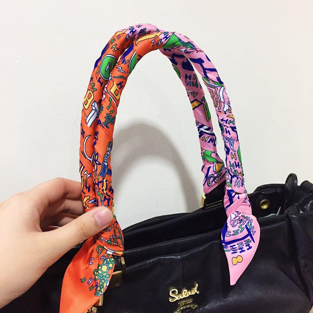 How to tie a bandeau/ twilly on a bag