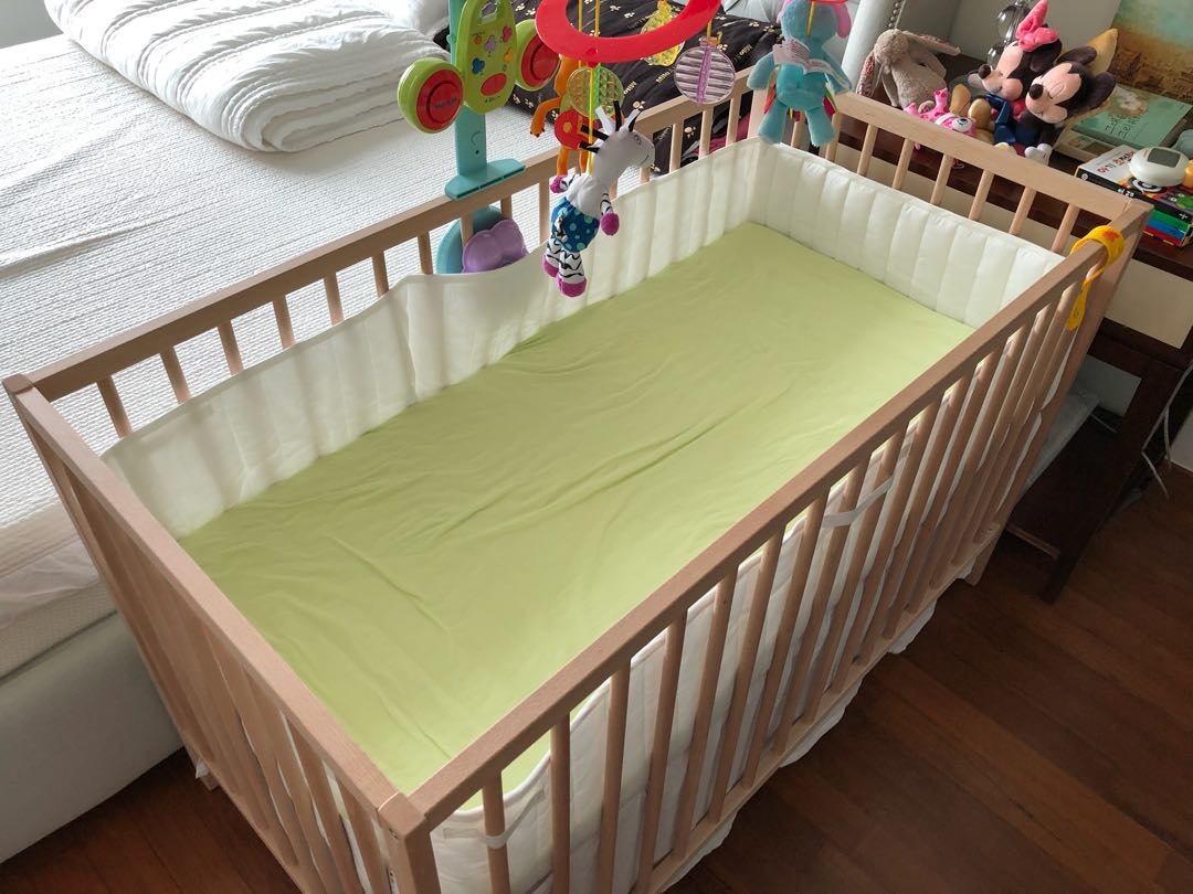 Ikea Cot Crib With Baby Mobile Babies Kids Cots Cribs On