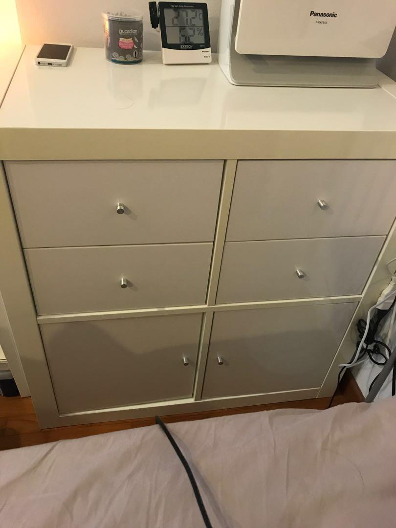 Ikea Storage Box Unit With 4 Drawers And 2 Swing Doors Furniture
