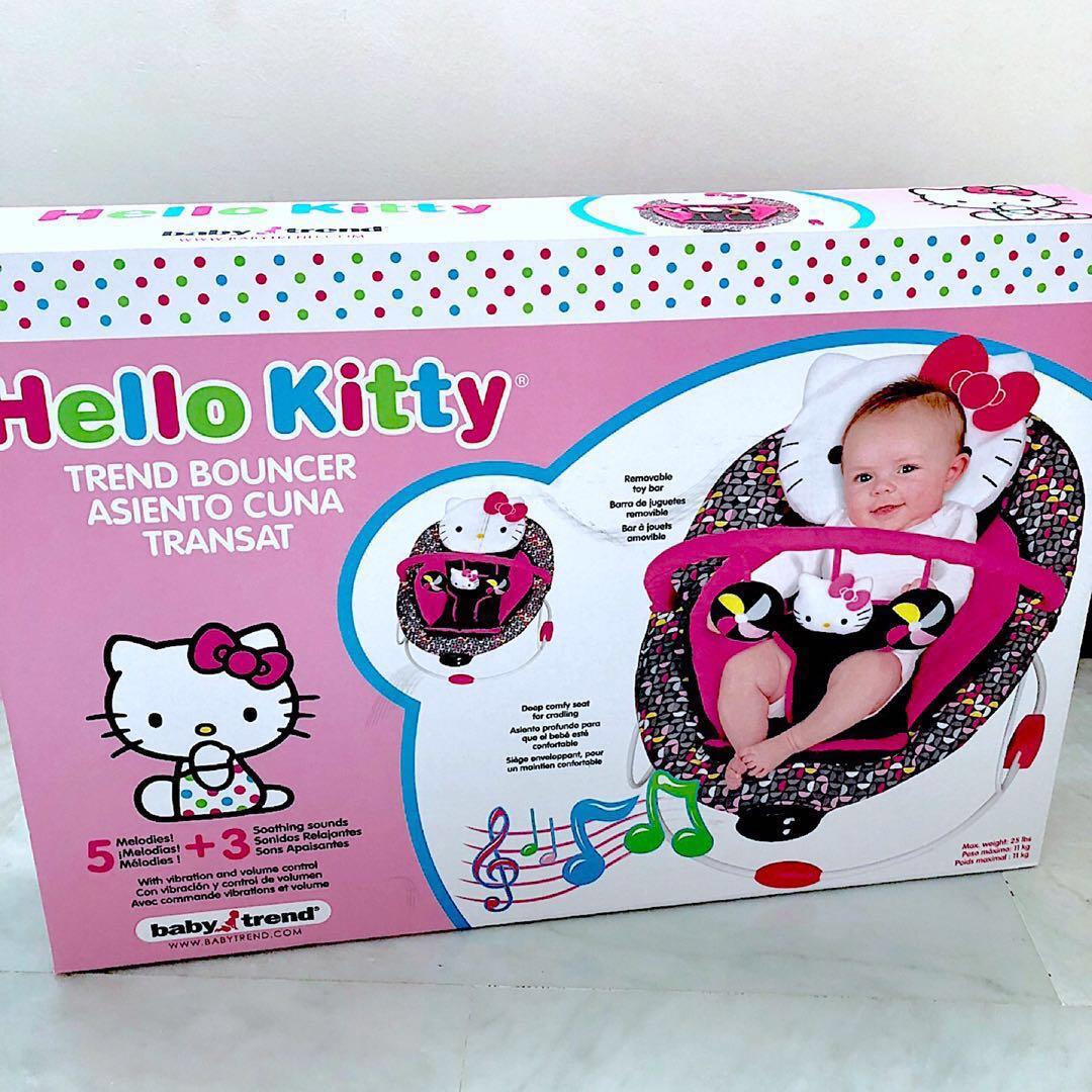 In Stock Baby Trend Hello Kitty Bouncer Pinwheel Brand New Babies Kids Infant Playtime On Carousell