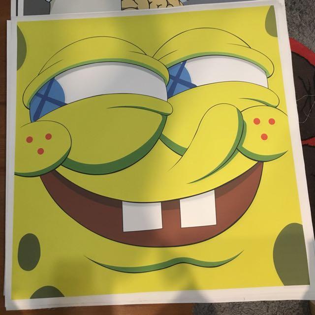 Kaws Spongebob Canvas Design Craft Artwork On Carousell
