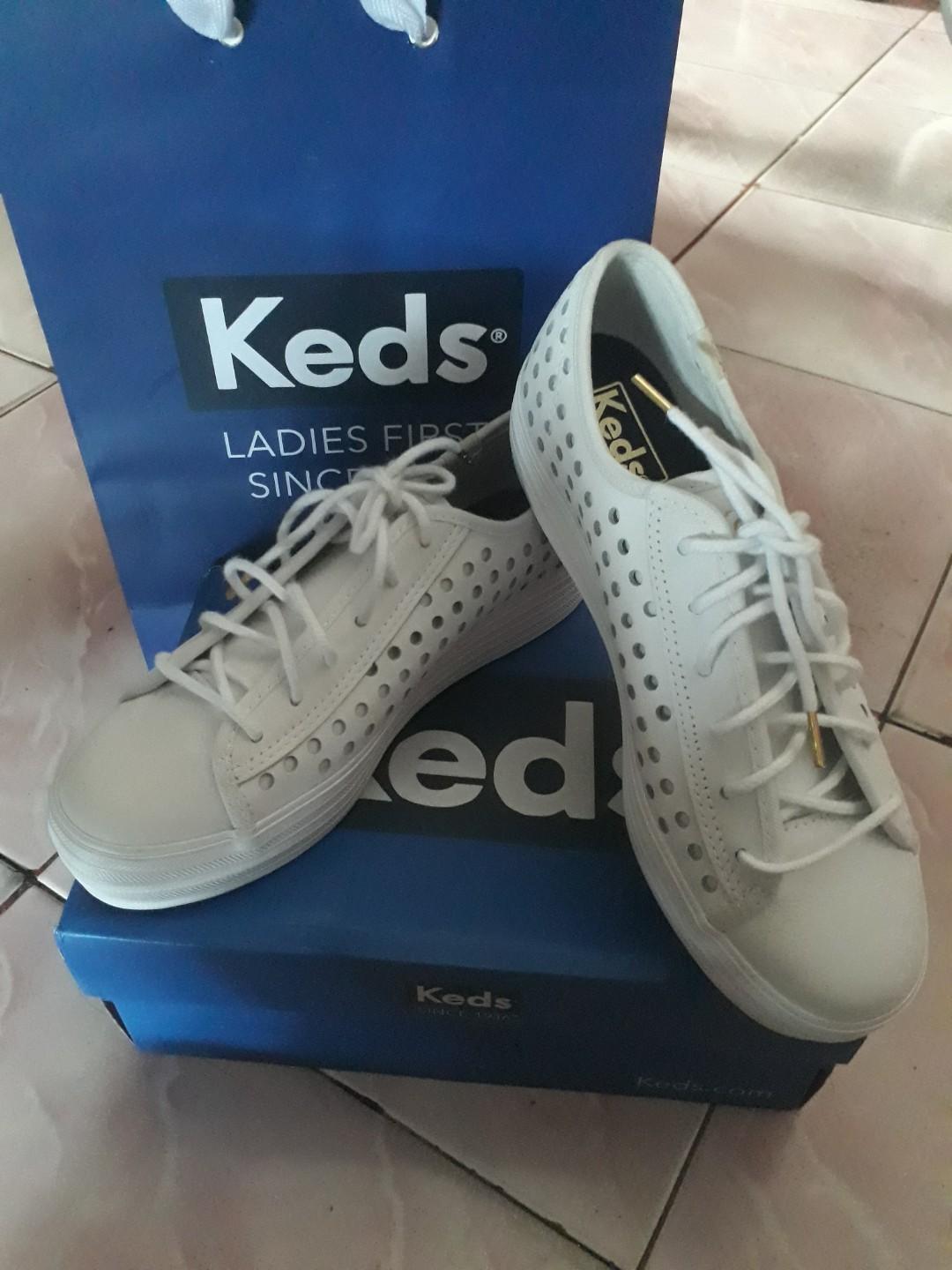 KEDS TRIPLE KICK PERF LEATHER WHITE NEW 