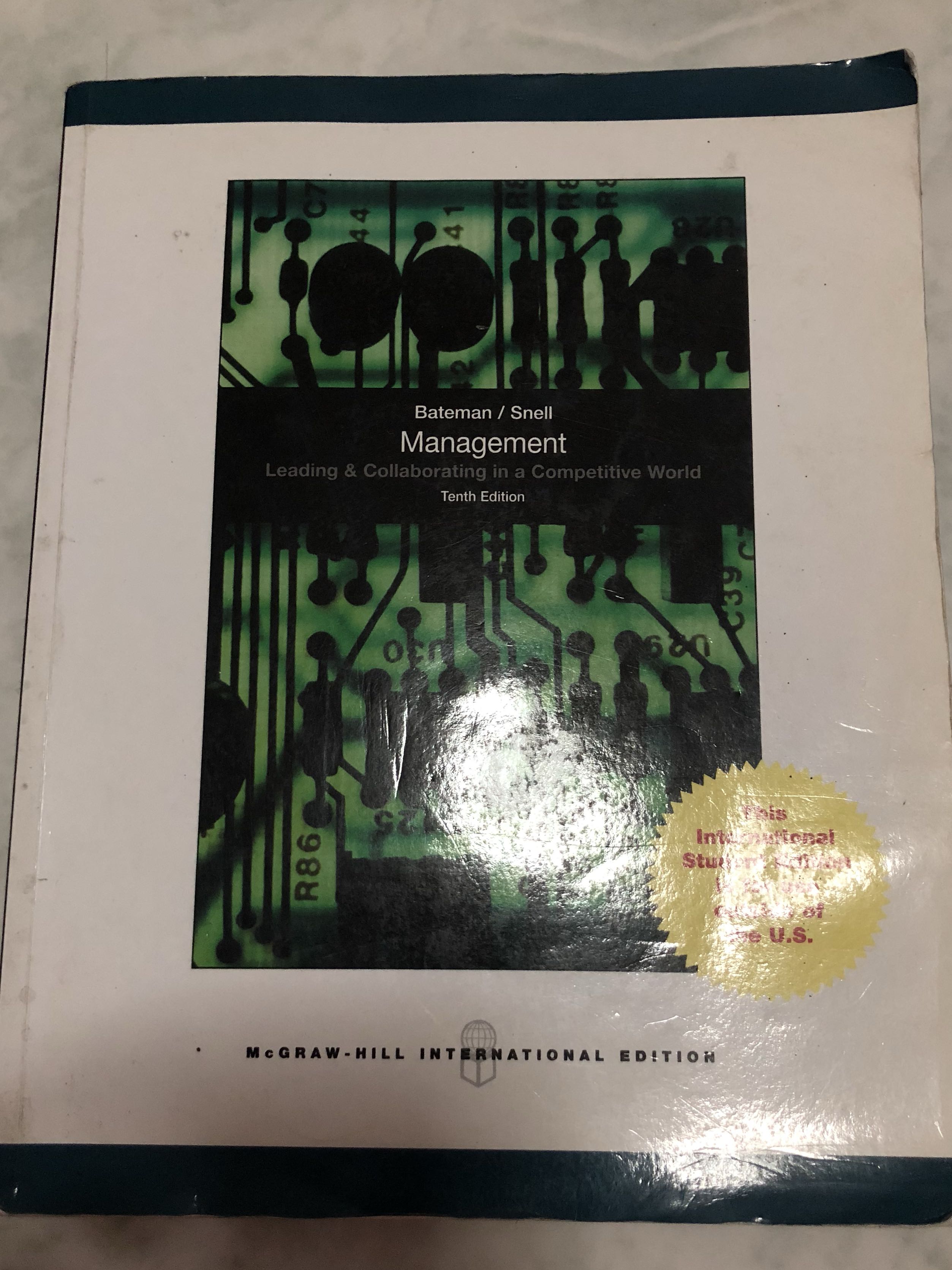 Management Mcgraw Hill Bateman Snell Mno1001 Books Stationery
