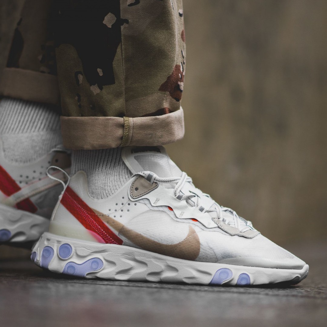 Nike React Element 87 Sail Light Bone Men S Fashion Footwear Sneakers On Carousell