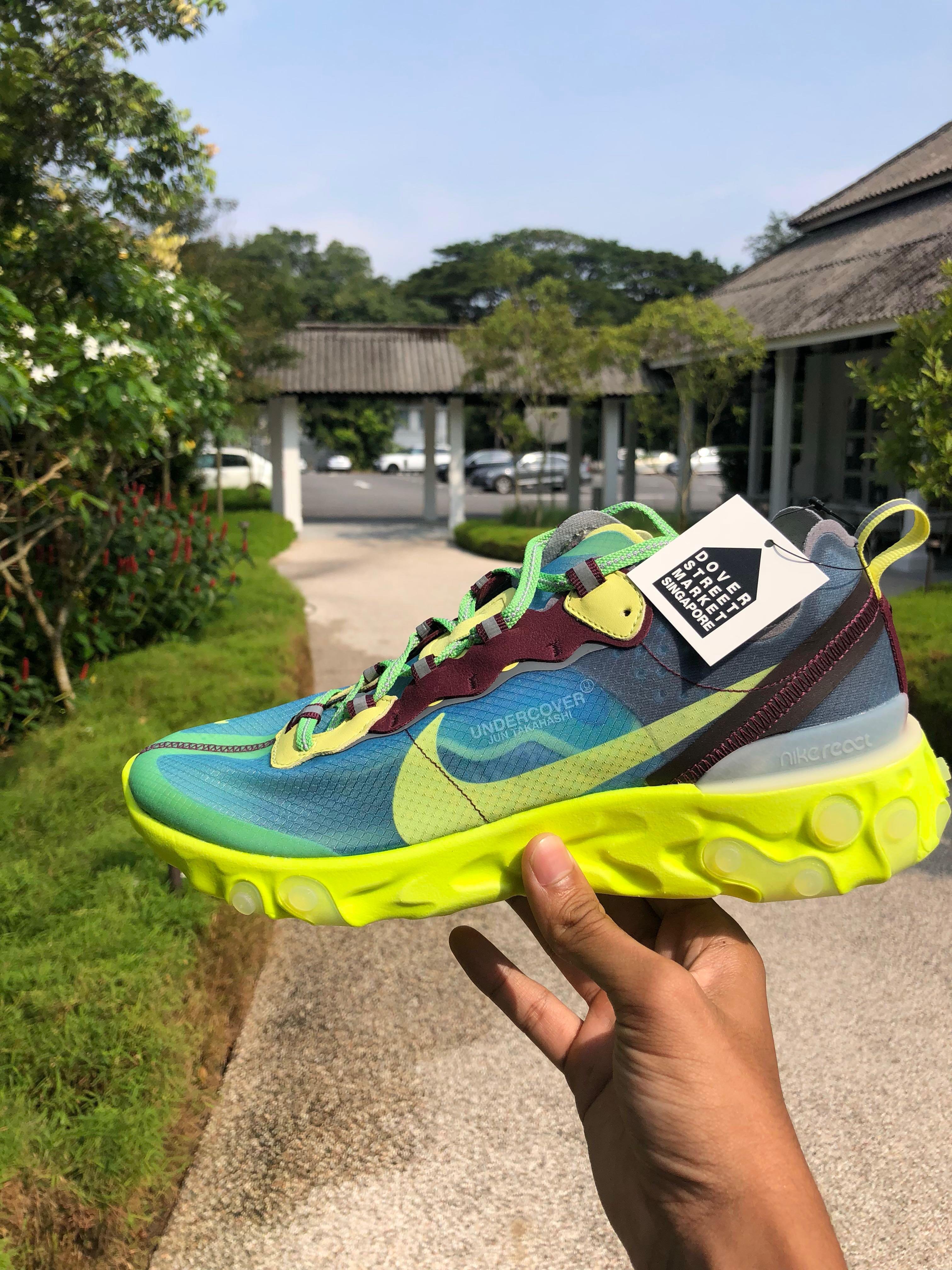 nike x undercover react element 87 lakeside & electric yellow