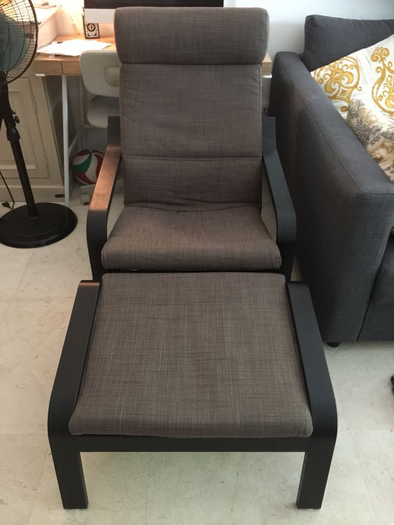 Po ng Armchair and Footstool Hilliard Brown colour Furniture