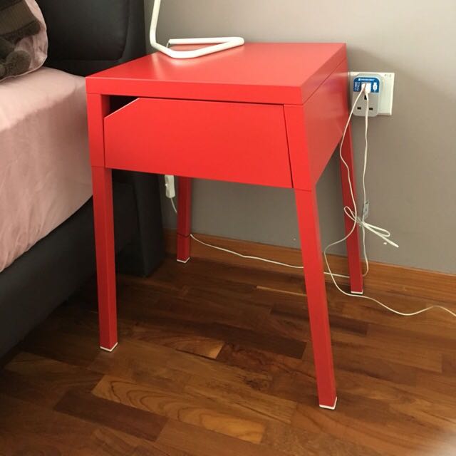 Ikea red side table deals