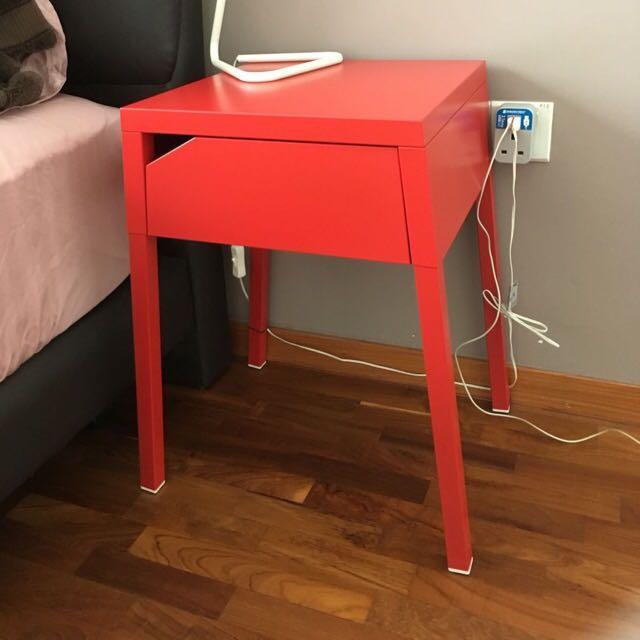 Red Side Table Ikea Furniture Others On Carousell