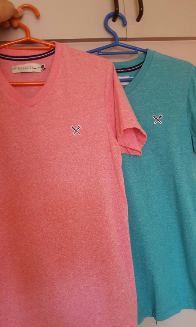 Regatta V-Neck Shirts (Pink and Teal 