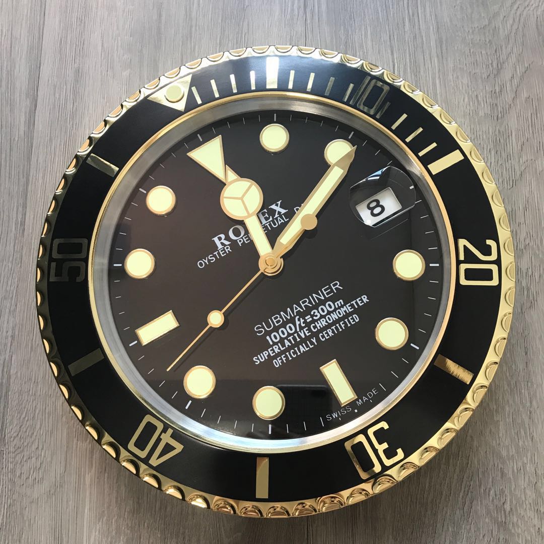 Rolex Wall Clock Submarine Half Gold