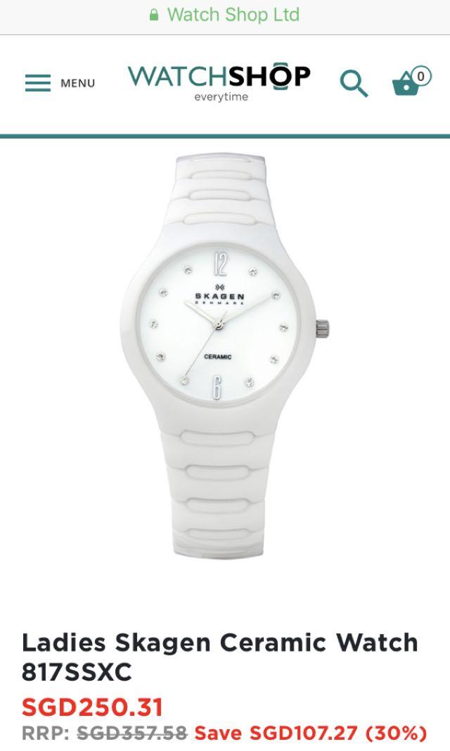 White skagen ladies watch hot sale